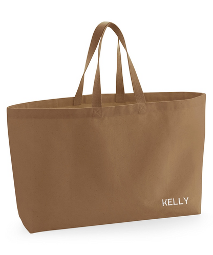 Oversized XL Canvas Tote Bag Weekender Maxi Tan Canvas Bag