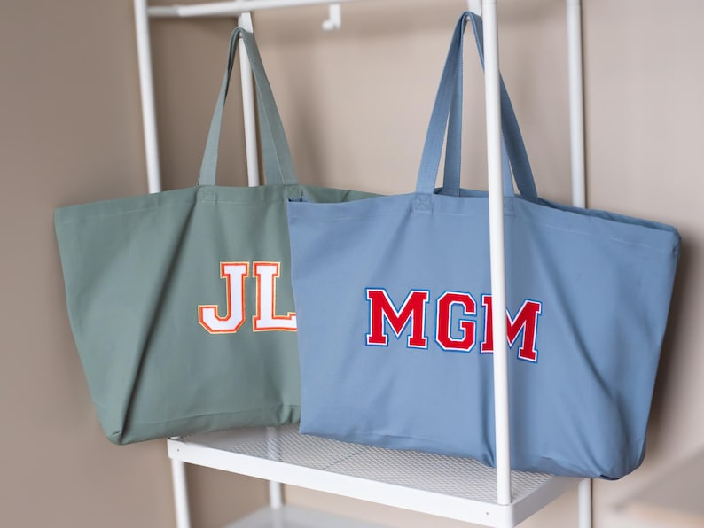 Personalised Organic Cotton Tote with Initials Embroidered