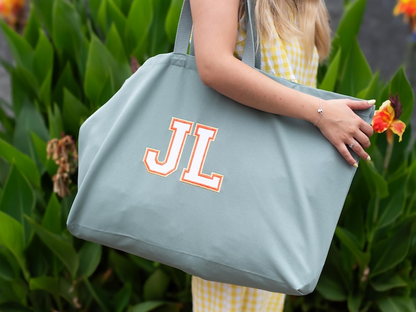 Personalised Organic Cotton Tote with Initials Embroidered