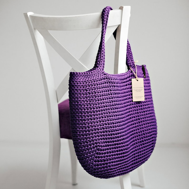 CloudyBags Crochet Tote Bag Pattern – Large Crochet Bag DIY Pattern for Beginners